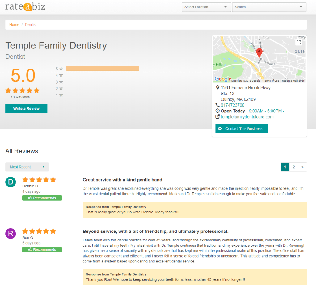 https://www.rateabiz.com/reviews/temple-family-dentistry-quincy-ma/67fc4432c68f492132452cbb14575c07/summary